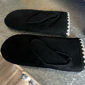 UGG Black Mittens with Silver Trim